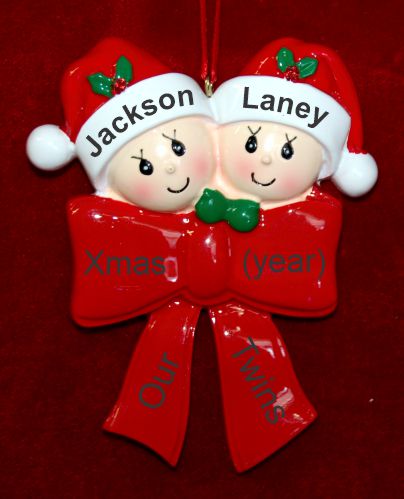 Twins Christmas Ornament What a Gift! Personalized by RussellRhodes.com