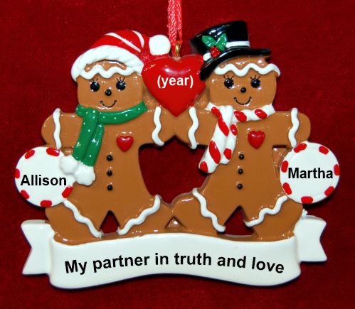 Lesbian Christmas Ornament Gingerbread Fun Personalized by RussellRhodes.com