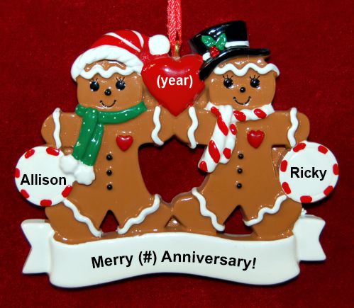 Anniversary Christmas Ornament Gingerbread Fun Personalized by RussellRhodes.com