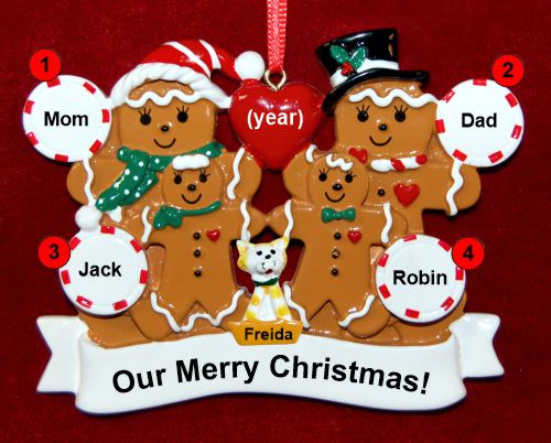 Twins Christmas Ornament Gingerbread Fun with Dogs, Cats, Pets Custom Add-ons Personalized by RussellRhodes.com