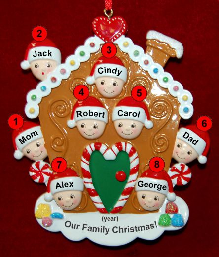 Family Christmas Ornament Gingerbread Joy for 8 Personalized by RussellRhodes.com
