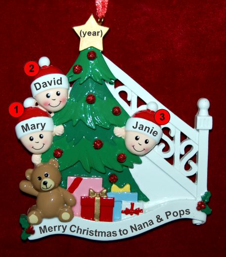 Grandparents Christmas Ornament 3 Grandkids Ready to Celebrate Personalized by RussellRhodes.com