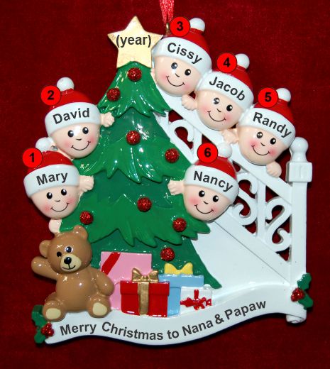 Grandparents Christmas Ornament 6 Grandkids Ready to Celebrate Personalized by RussellRhodes.com