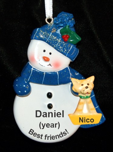 A Boy & His Cat Christmas Ornament Personalized by RussellRhodes.com