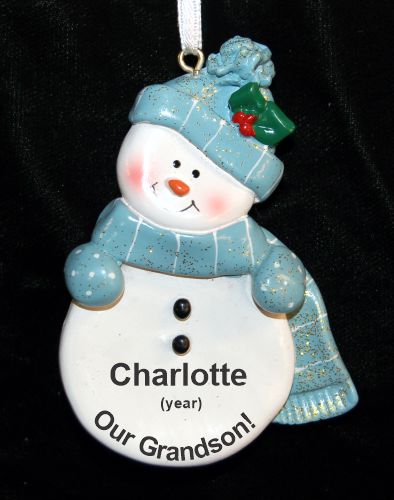 Daughter Christmas Ornament Frosty Blue Snowman Personalized by RussellRhodes.com