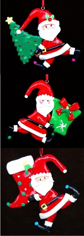 Celebrate Christmas with Santa Christmas Ornament Personalized by Russell Rhodes