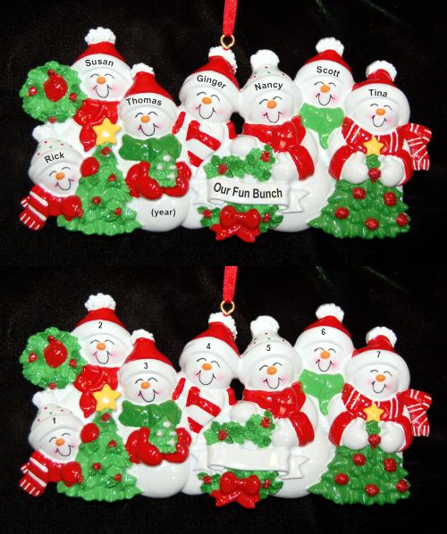 My Xmas Fun Bunch 7 Grandkids Christmas Ornament Personalized by RussellRhodes.com