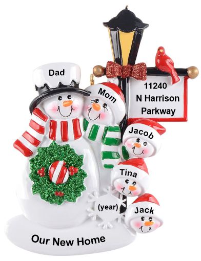 New Home Christmas Ornament by Winter Lamp Light for 5 Personalized by RussellRhodes.com
