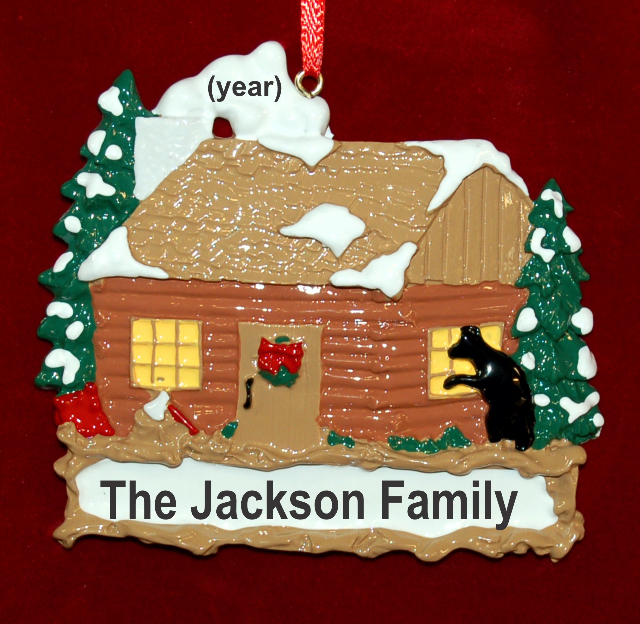 Cabin Christmas Ornament Comfy Woods Personalized by RussellRhodes.com