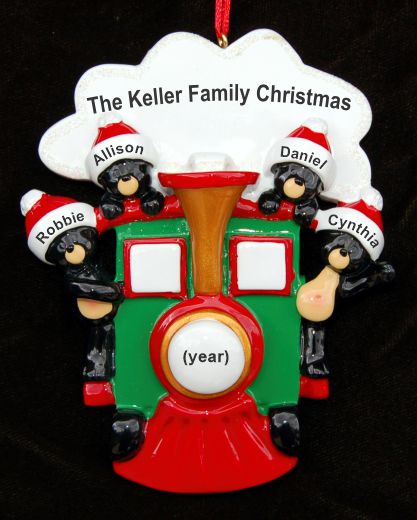 Family Christmas Ornament All Aboard for 4 Personalized by RussellRhodes.com