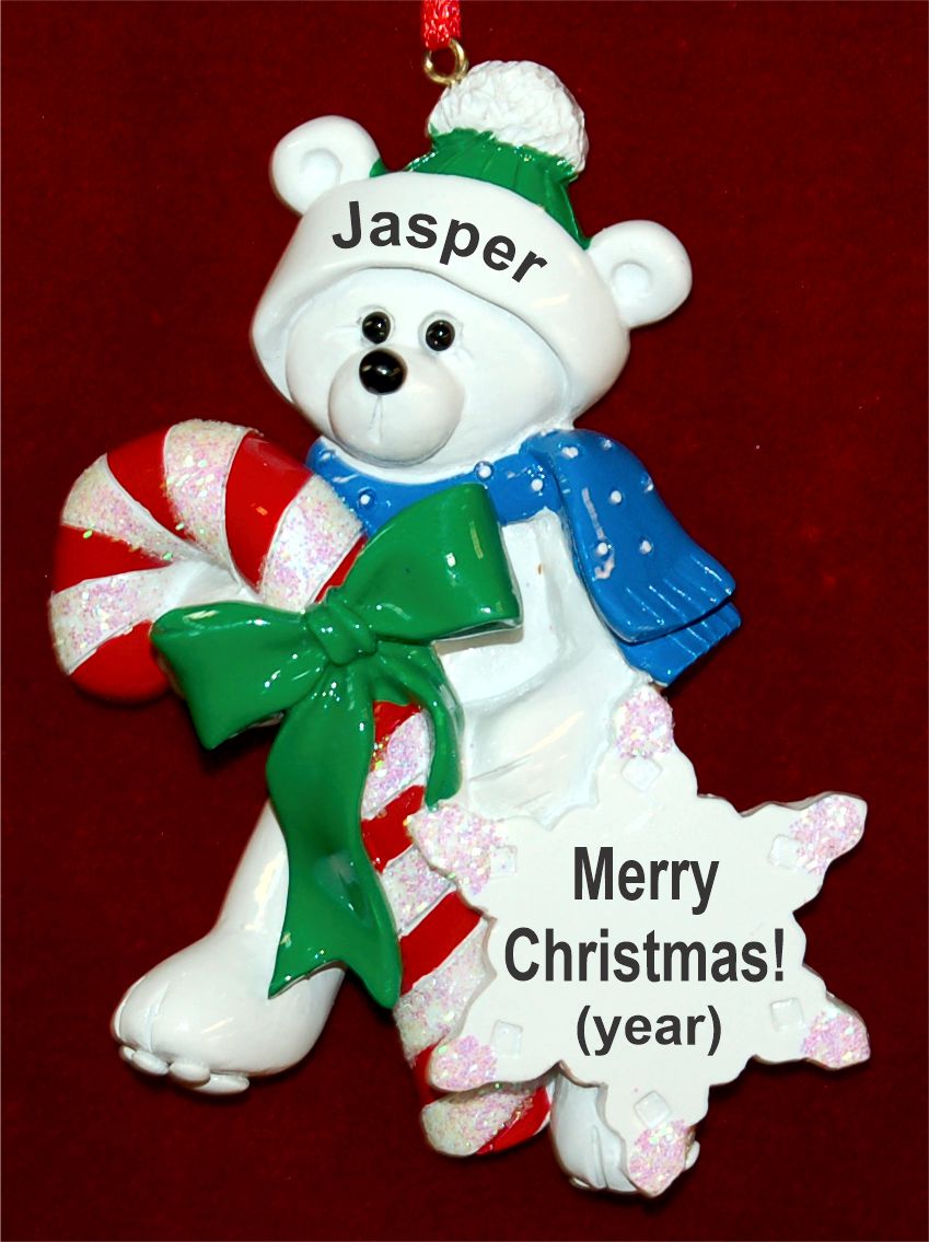 Toddler Christmas Ornament Snow Bear Personalized by RussellRhodes.com
