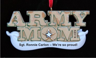 Army Mom Christmas Ornament Personalized by Russell Rhodes