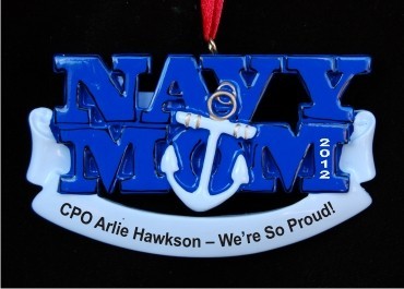 Navy Mom Christmas Ornament Personalized by RussellRhodes.com