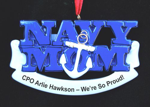 Navy Christmas Ornament for Mom Personalized by RussellRhodes.com