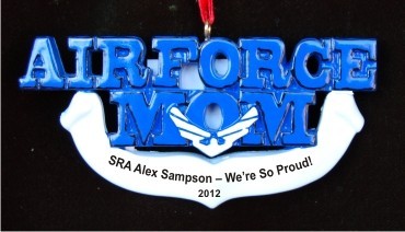 Air Force Mom Christmas Ornament Personalized by RussellRhodes.com