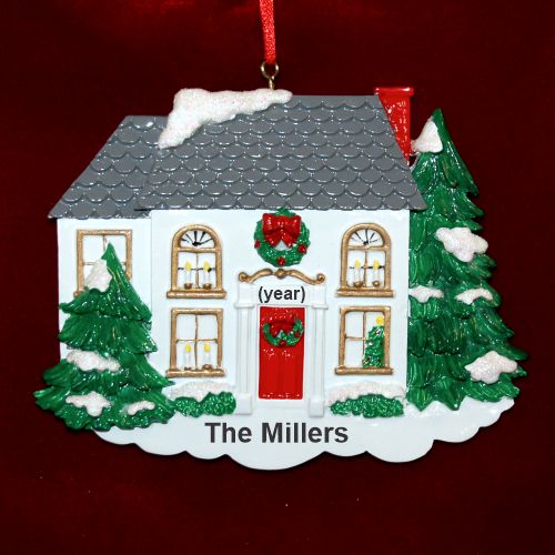 New Home Christmas Ornament White Winter Personalized by RussellRhodes.com