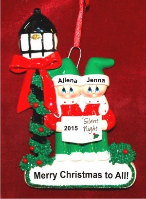 Christmas Caroling  for 2 Christmas Ornament Personalized by Russell Rhodes