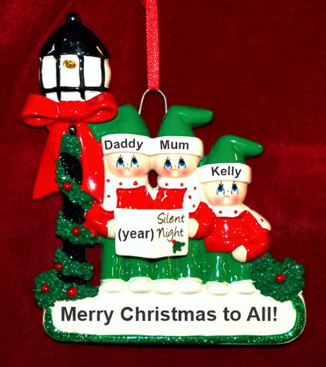 Family Christmas Ornament Caroling for 3 Personalized by RussellRhodes.com