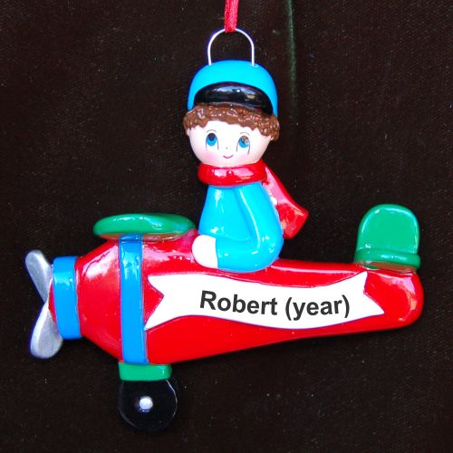 Child's Airplane Christmas Ornament Personalized by RussellRhodes.com
