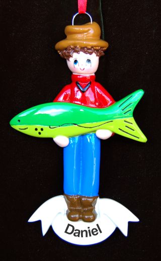 Fishing Christmas Ornament Caught A Huge Fish! Personalized by RussellRhodes.com