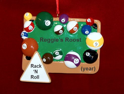 Pool Table Christmas Ornament Personalized by RussellRhodes.com