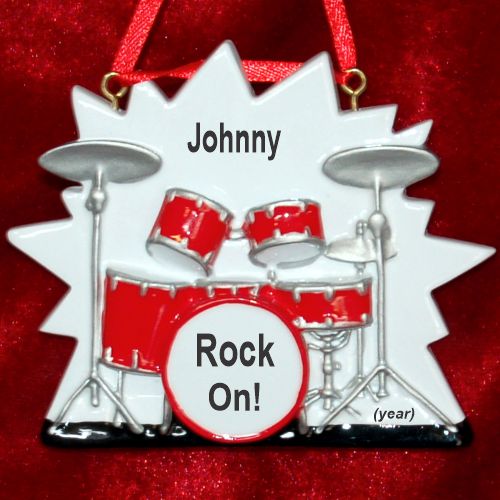 Rock Out Drums Christmas Ornament Personalized by RussellRhodes.com