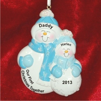 Single Parent First Christmas with Child Christmas Ornament Personalized by RussellRhodes.com