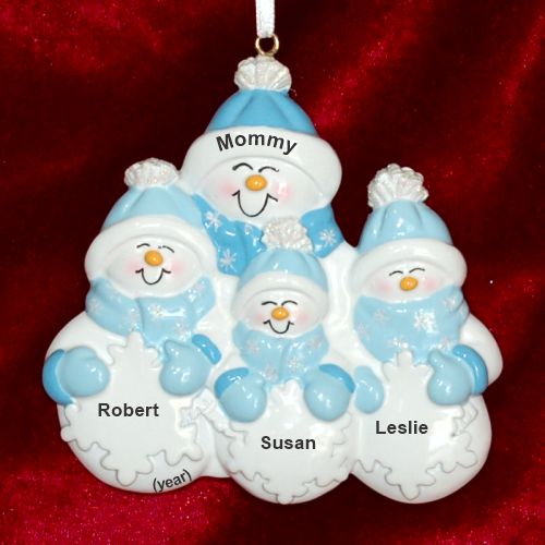 Single Parent Mom or Dad Christmas Ornament With Love 3 Children Personalized by RussellRhodes.com