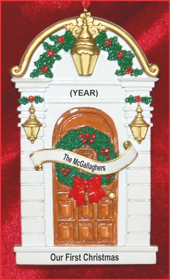 Decked Out Doorway Our First Christmas Christmas Ornament Personalized by RussellRhodes.com
