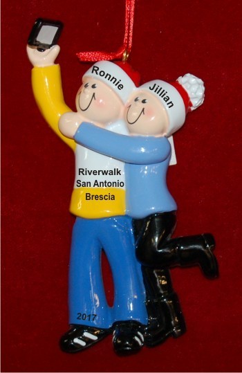 Selfie Couple Christmas Ornament Personalized by RussellRhodes.com