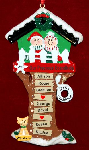 Grandparents Christmas Ornament Tree House for 7 with Pets Personalized by RussellRhodes.com