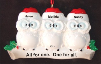 3 Close Girlfriends Christmas Ornament Personalized by Russell Rhodes