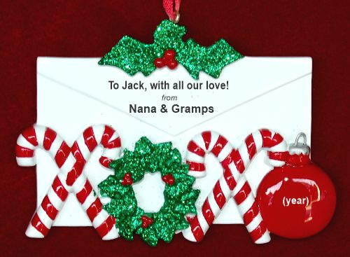 Grandson Christmas Ornament XOXO Personalized by RussellRhodes.com