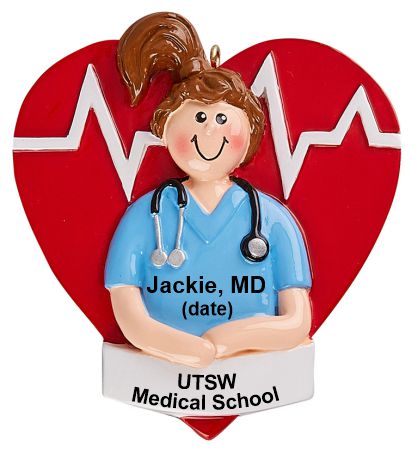 Medical School Graduation Ornament Healthy Hearts Female Personalized by RussellRhodes.com