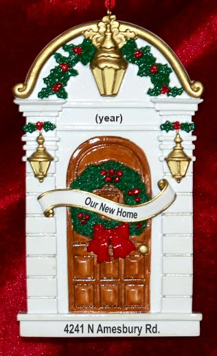 New Home Christmas Ornament Decked Out Doorway Personalized by RussellRhodes.com