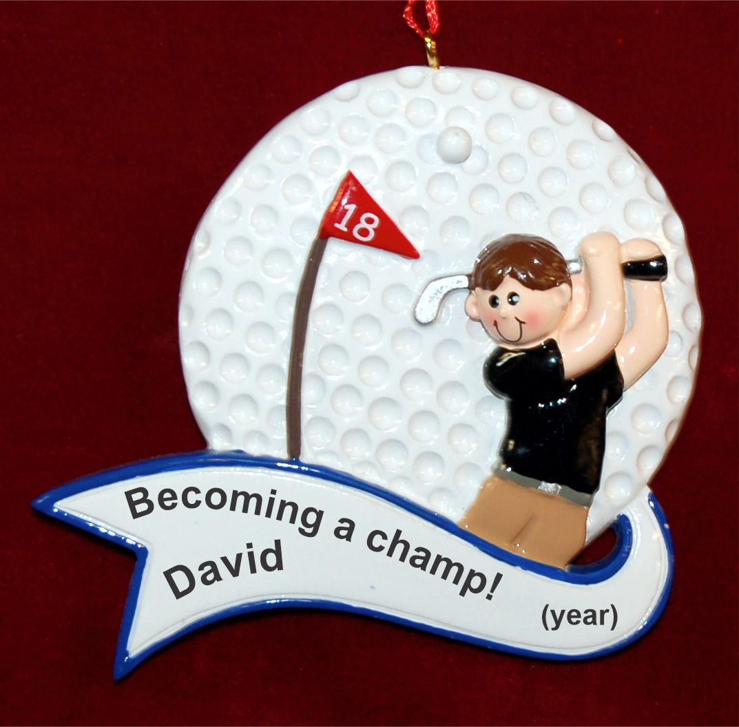 Golfing Christmas Ornament Mastering the Wedge Male Personalized by RussellRhodes.com