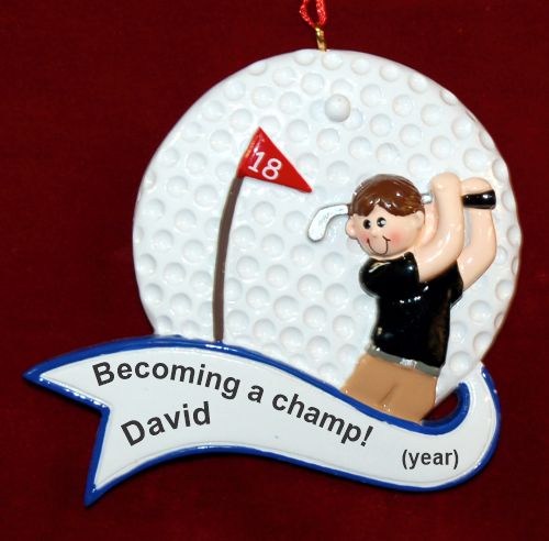 Golf Christmas Ornament Mastering the Links Male Personalized by RussellRhodes.com