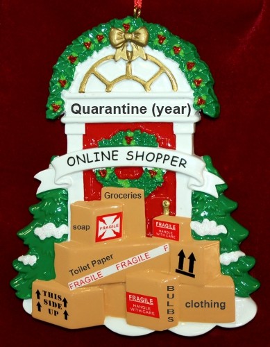 Pandemic Shopping Christmas Ornament Personalized by RussellRhodes.com