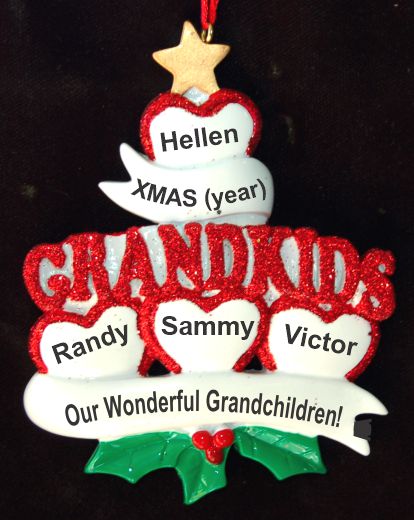 Grandparents Christmas Ornament Loving Hearts 4 Grandkids Personalized by RussellRhodes.com