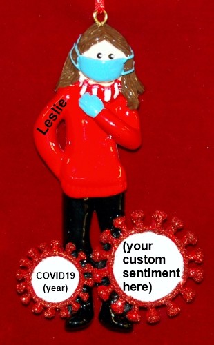 Personalized Pandemic Christmas Ornament Female Personalized FREE by Russell Rhodes
