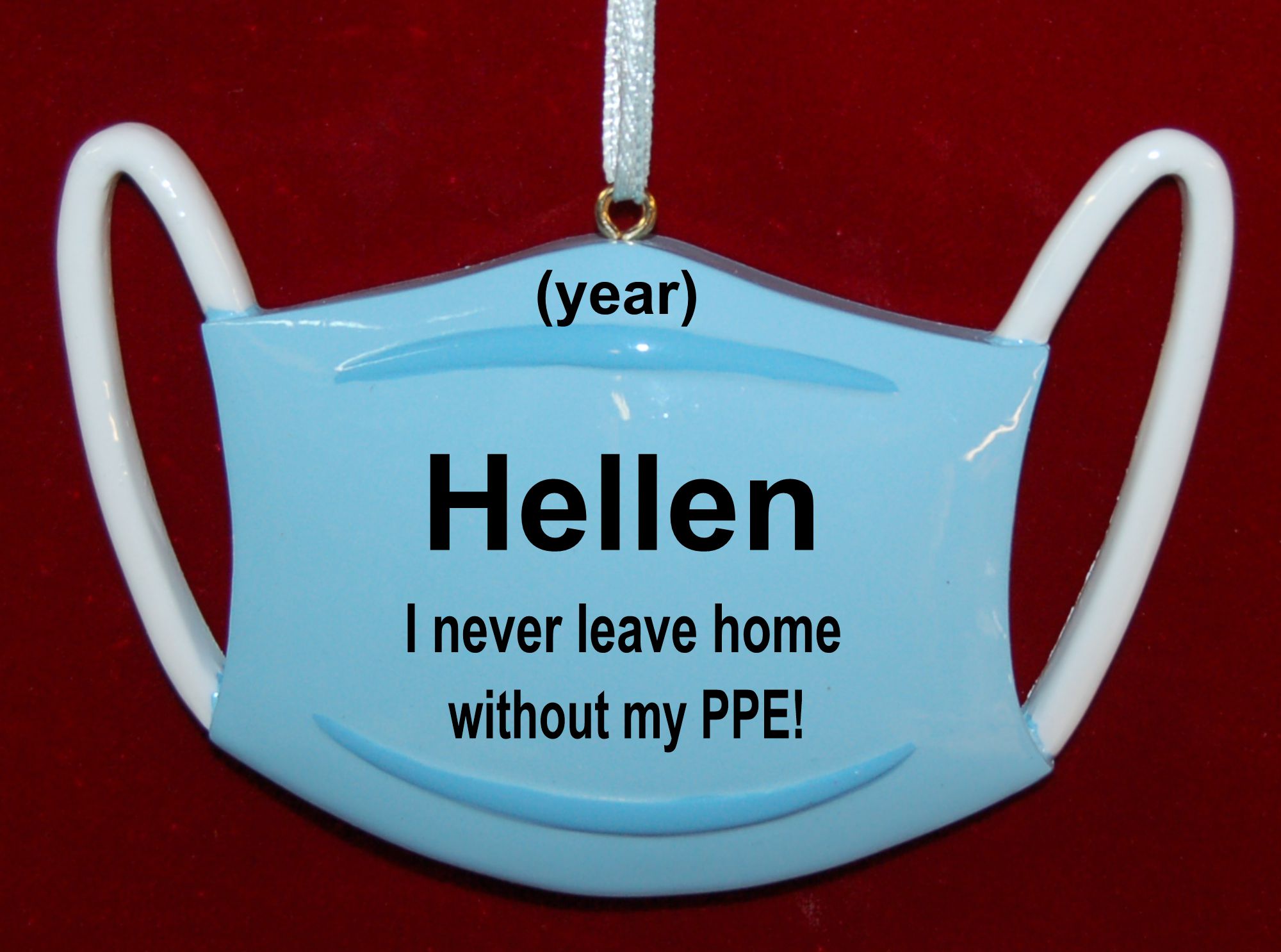 PPE Pandemic Christmas Ornament Personal Protection Personalized by RussellRhodes.com