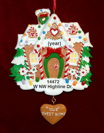 New Home Christmas Ornament Gingerbread Fun Personalized by RussellRhodes.com