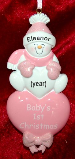 First Christmas Ornament Baby Pink Personalized by RussellRhodes.com