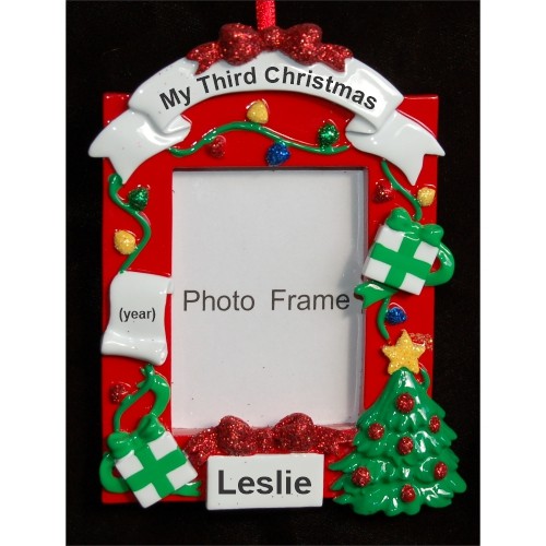 Personalized Christmas Celebrations Photo Frame Christmas Ornament Frame by Russell Rhodes