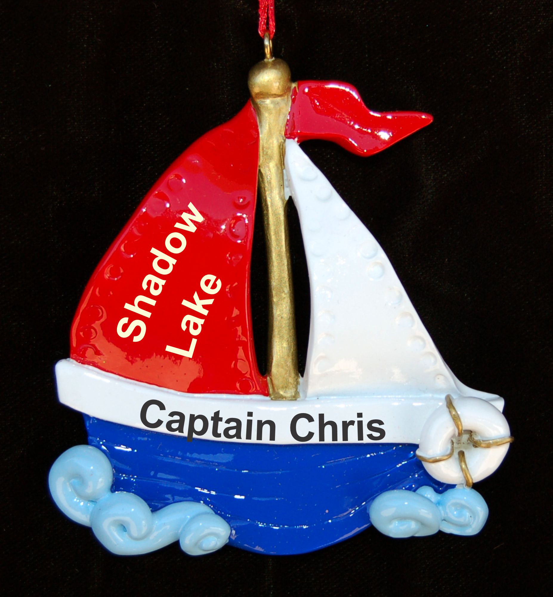 Personalized My Heart Soars Sailing Christmas Ornament by Russell Rhodes