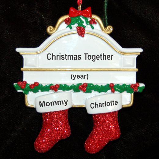 1 Child Single Parent Christmas Ornament Hung with Care Personalized by RussellRhodes.com