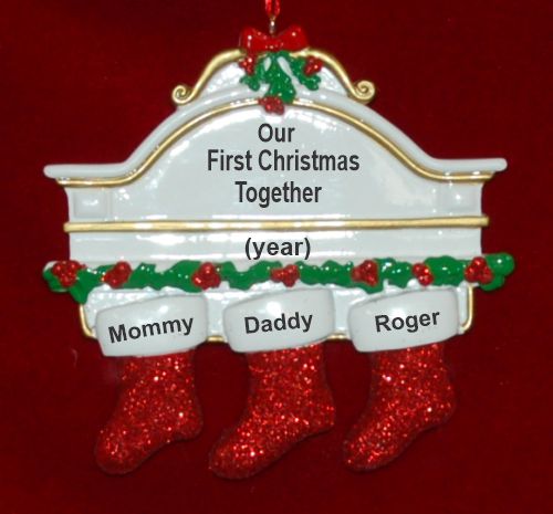 3 Holiday Stockings First Christmas Together Christmas Ornament Personalized by RussellRhodes.com