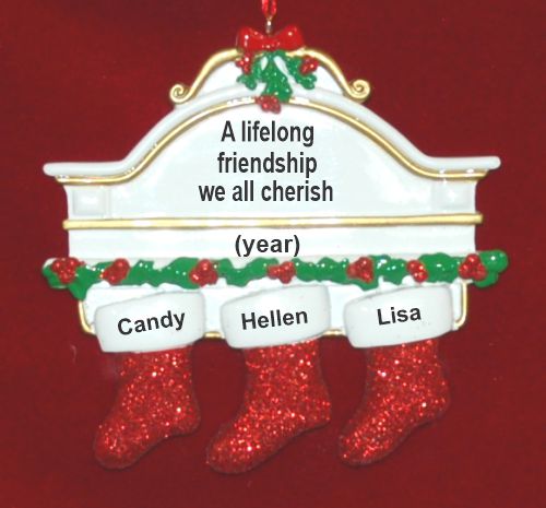 Three Friends for Life Christmas Ornament Personalized by RussellRhodes.com