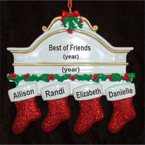 Four Friends for Life Christmas Ornament Personalized by RussellRhodes.com