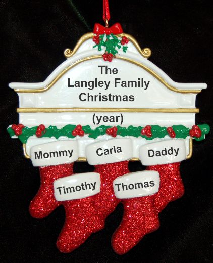 Family Christmas Ornament Hung with Care for 5 Personalized by RussellRhodes.com